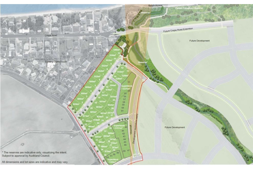 For sale Clarks Beach Waterfront Estate Stage 1