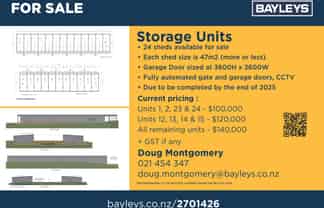 Secure, Purpose Built Storage Units from $100,000