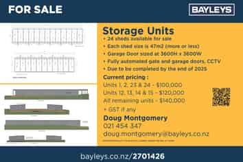 Secure, Purpose Built Storage Units from $100,000