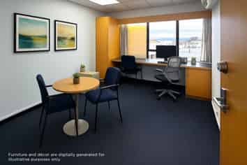 Offices with lake & mountain view