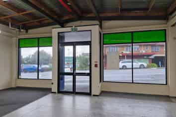 Retail space with roller door