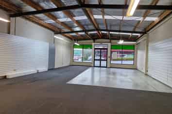Retail space with roller door