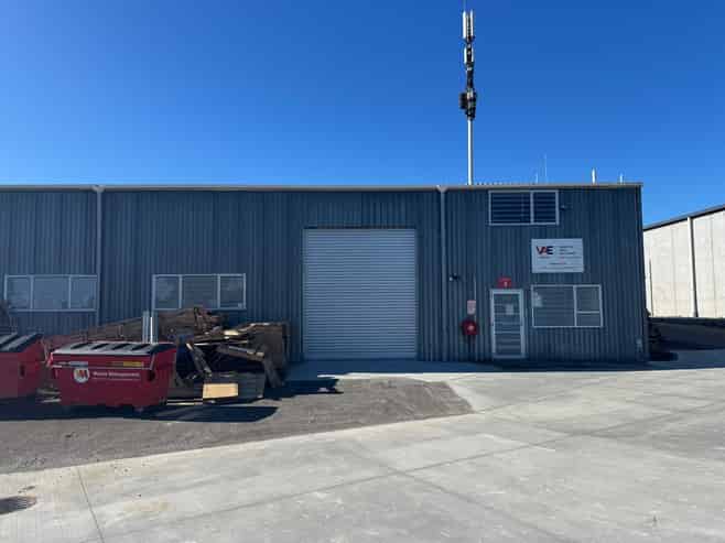 Suburban warehouse with offices and parking