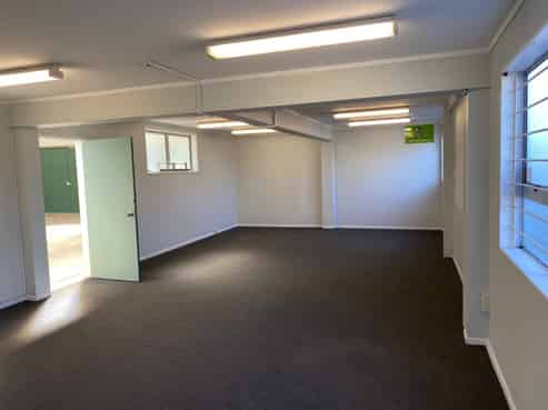 Suburban warehouse with offices and parking
