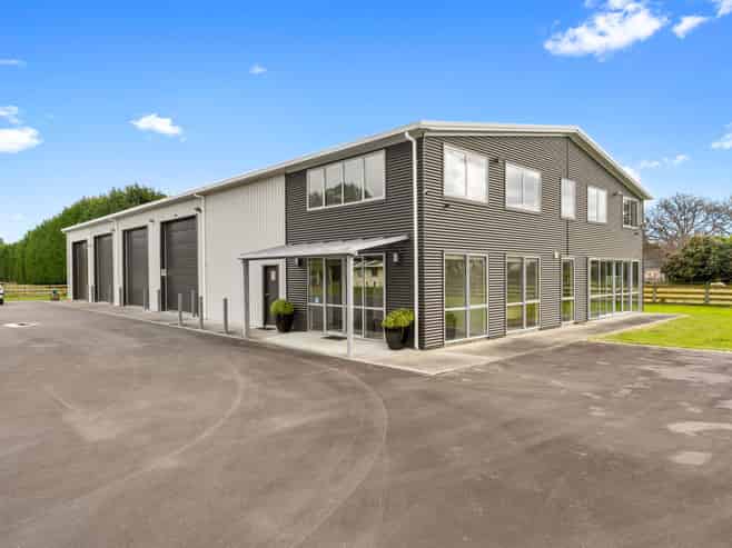 Modern warehouse and office for lease with a view