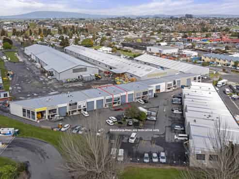 Modern office storage with parking and yard