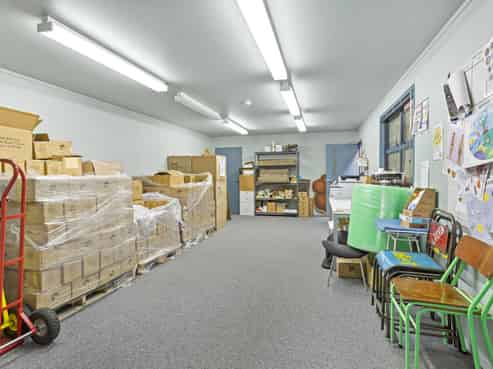 Modern office storage with parking and yard