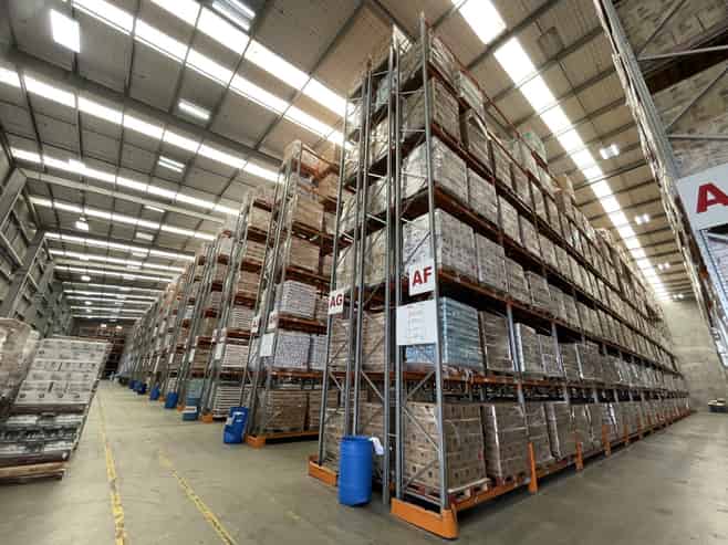 Large scale racked warehouse