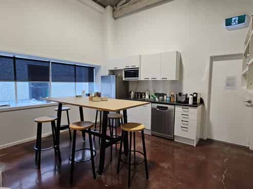 Open plan office with parking