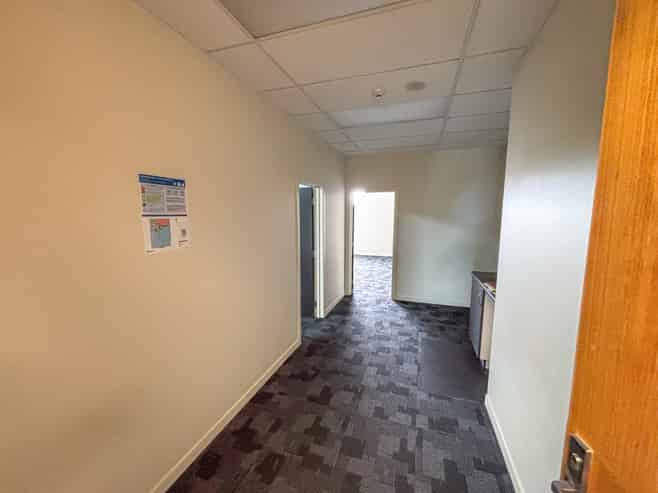 Tidy first-floor office with two parks