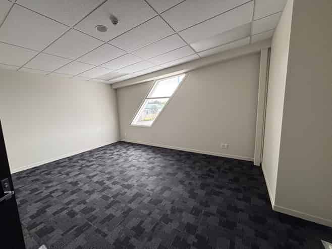 Tidy first-floor office with two parks