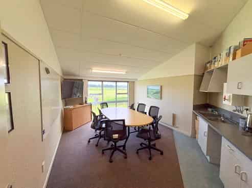 Sun-filled office with rural outlook