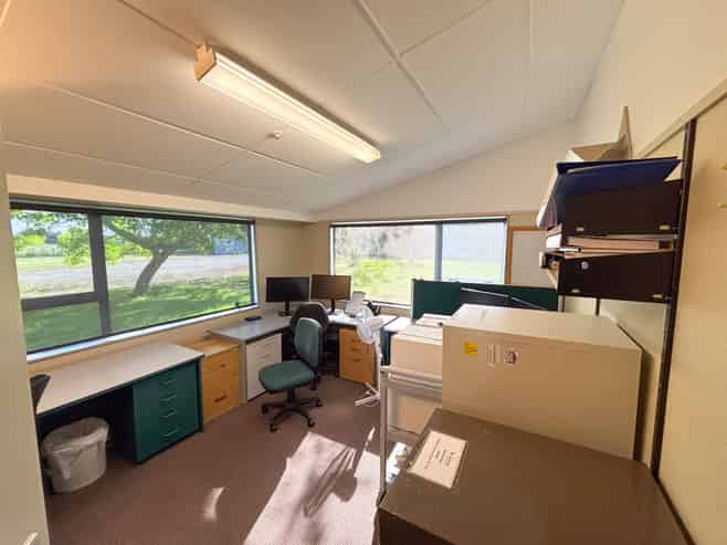 Sun-filled office with rural outlook