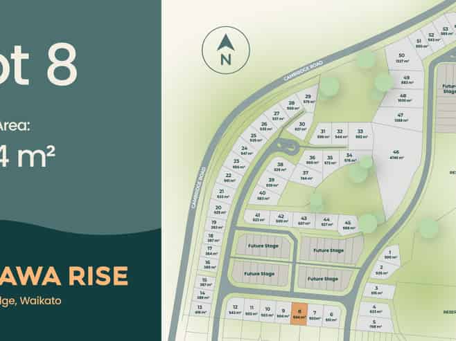 Lot 8  Te Awa Rise , Cambridge