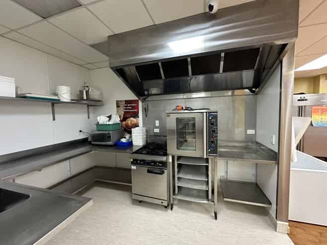 Fully equipped commercial kitchen with options