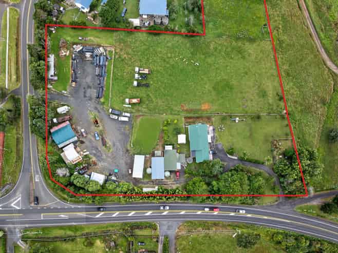 Hard working contractors yard with home