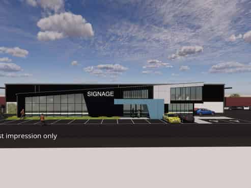 New warehouse to be built - strong corner presence