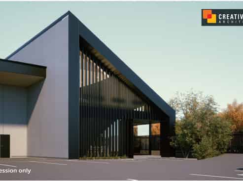 New warehouse to be built - strong corner presence