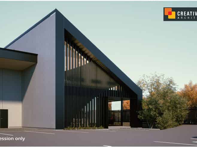 New warehouse to be built - strong corner presence