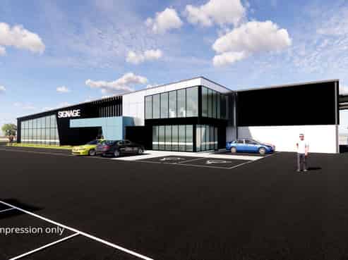 New warehouse to be built - strong corner presence