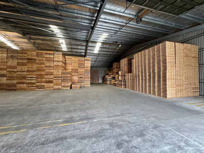 Storage warehouse with secure yard
