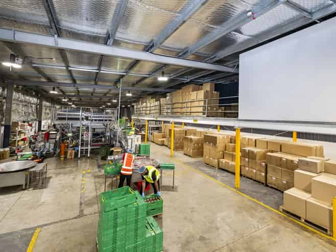 Industrial facility with temp-controlled space