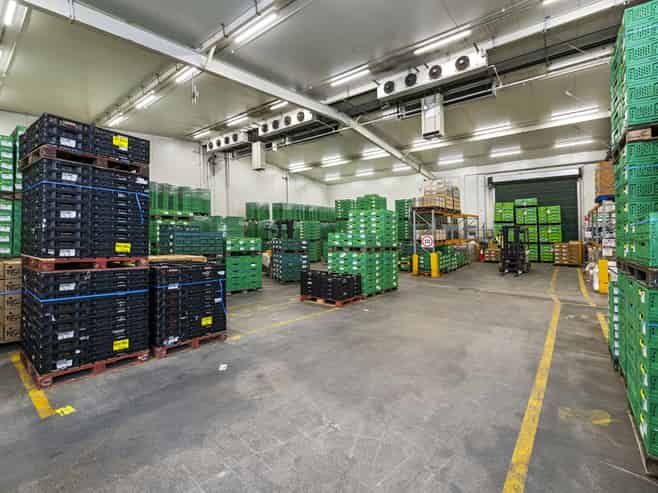 Industrial facility with temp-controlled space