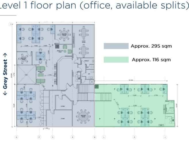 Flexible Grey Street office from 116-411sqm