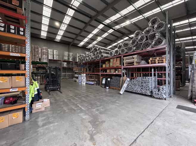 Large modern warehouse on corner site
