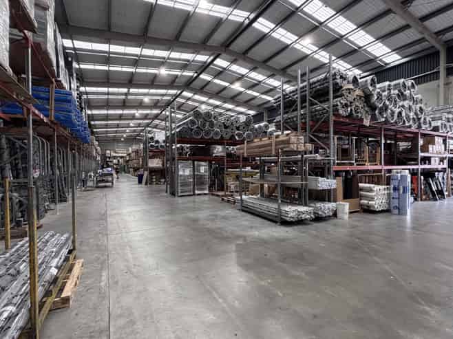 Large modern warehouse on corner site