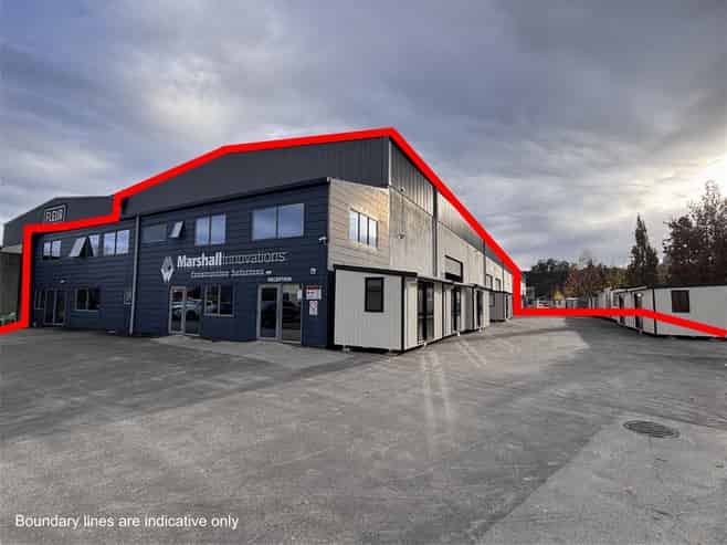 Large modern warehouse on corner site