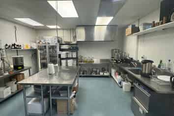 Commercial kitchen with storage