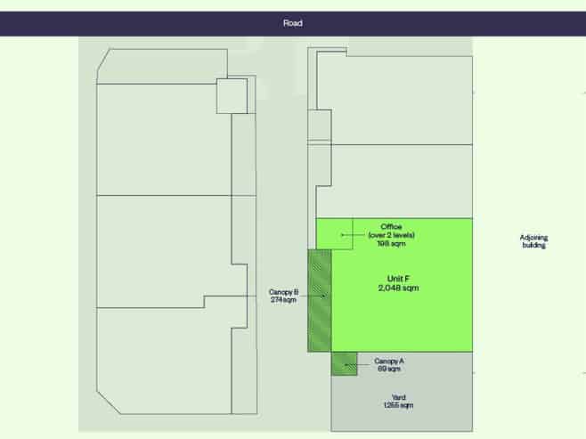 2,048sqm A-grade warehouse + 1,255sqm yard