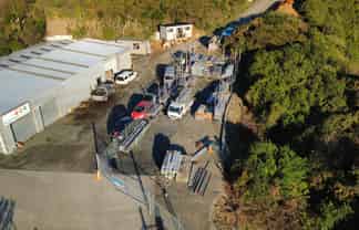 Compact, secure yard with connected portacom