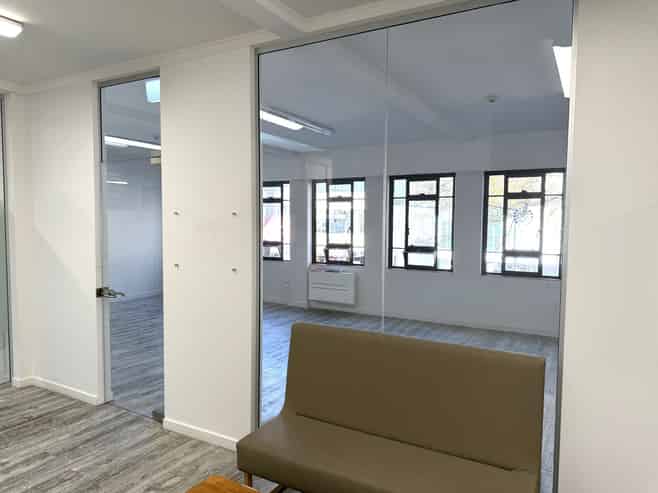 Bright open-plan office with CBD outlook