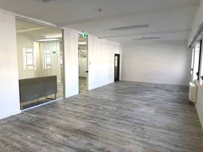 Bright open-plan office with CBD outlook
