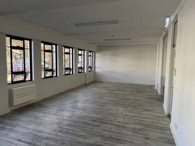 Bright open-plan office with CBD outlook