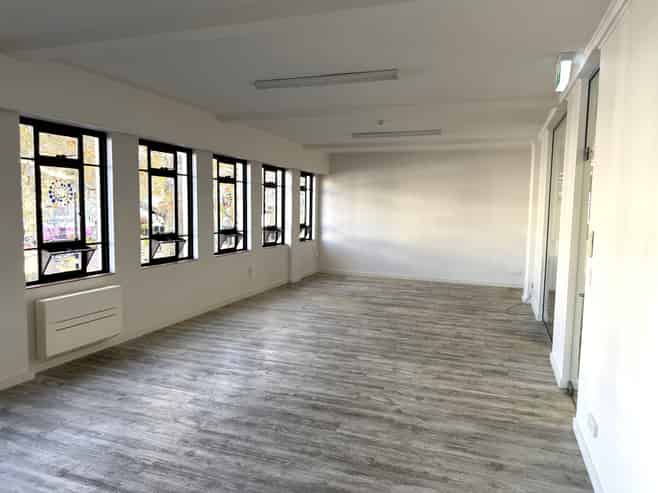 Bright open-plan office with CBD outlook