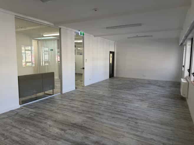 Bright open-plan office with CBD outlook