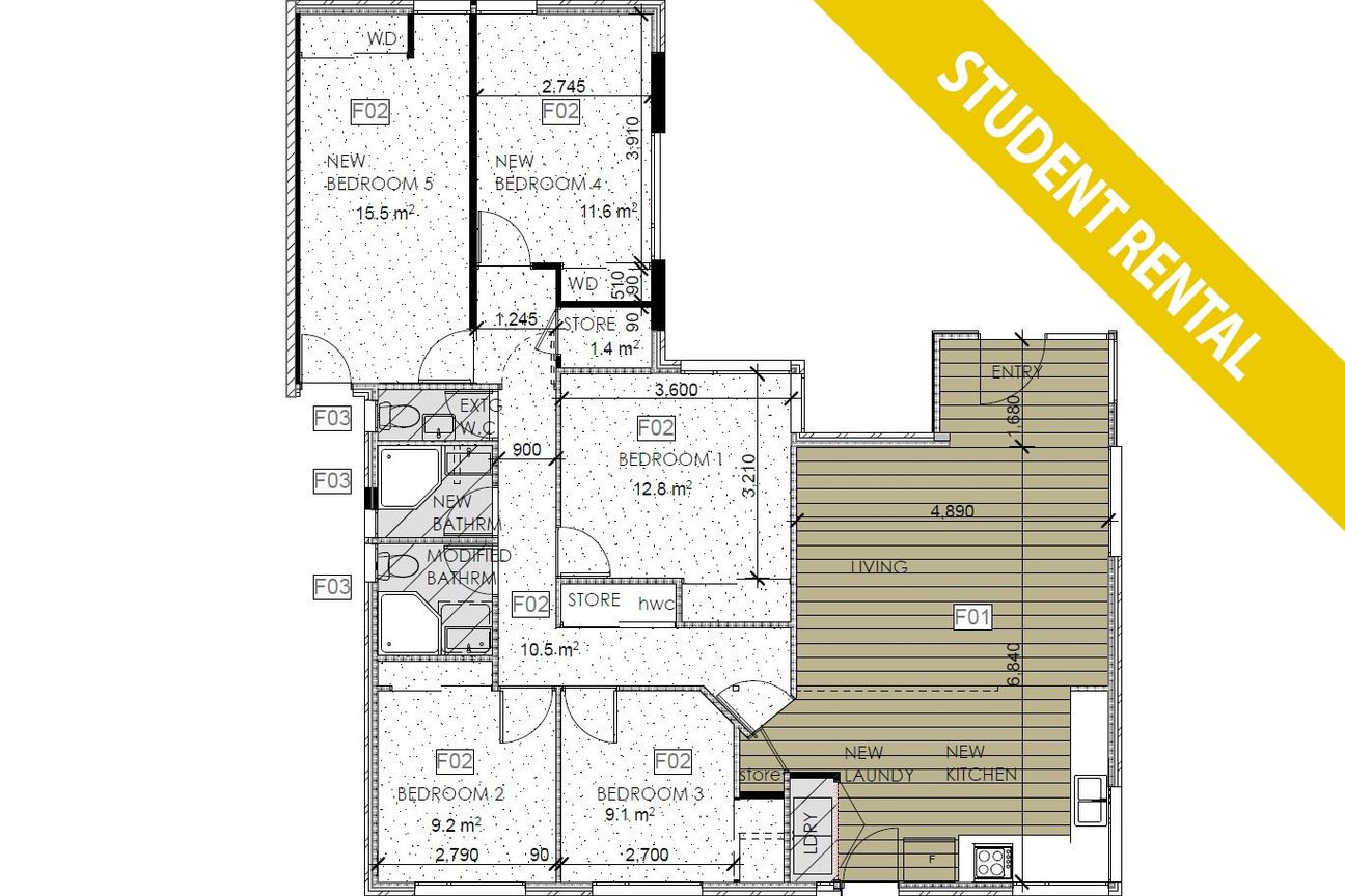 FIVE BEDROOM TOWNHOUSE - NEWLY RENOVATED STUDENT PROPERTY - Aanzicht 4