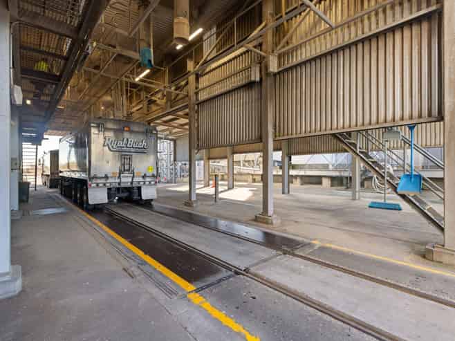 Store at scale, dispatch by road and rail