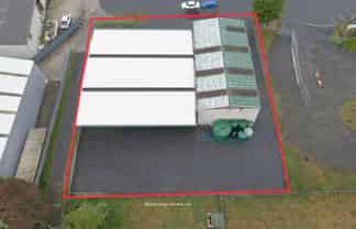Secure industrial warehouse with extensive yard